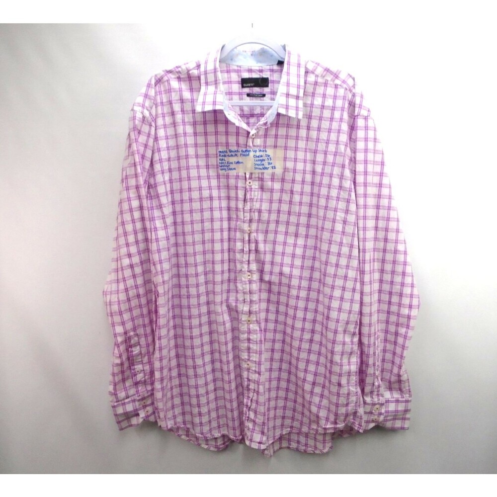 Quieti Mens Size XXL Long Sleeve Point Collar Woven Shirt Fine Cotton Flip Cuff